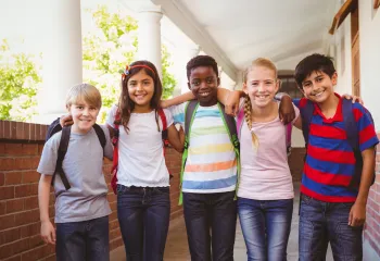 Students Kids Standing Together