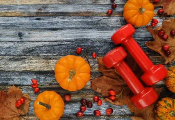 Dumbells and pumpkins