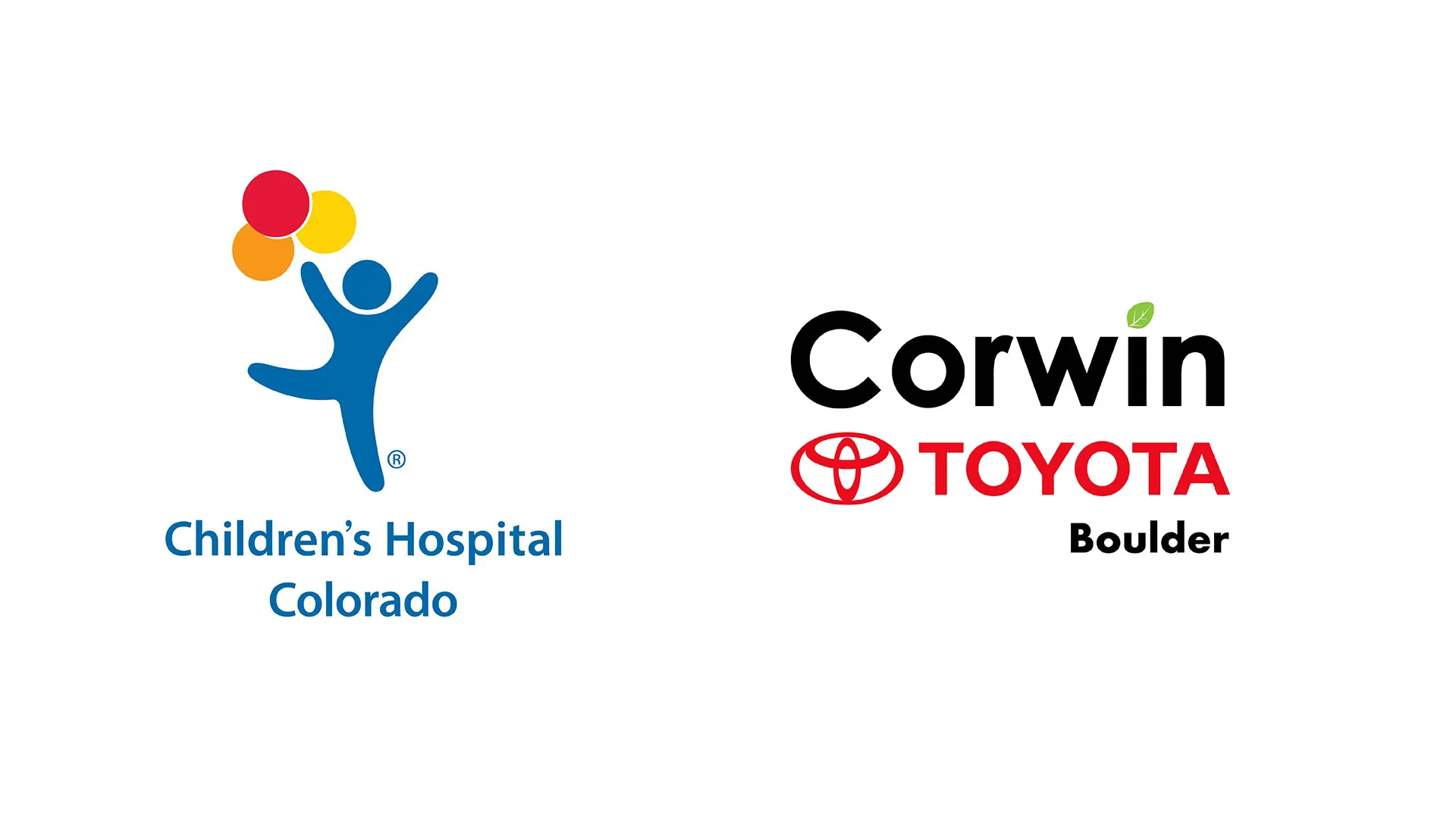 Children's Hospital Colorado and Corwin Toyota Boulder Sponsor Logos