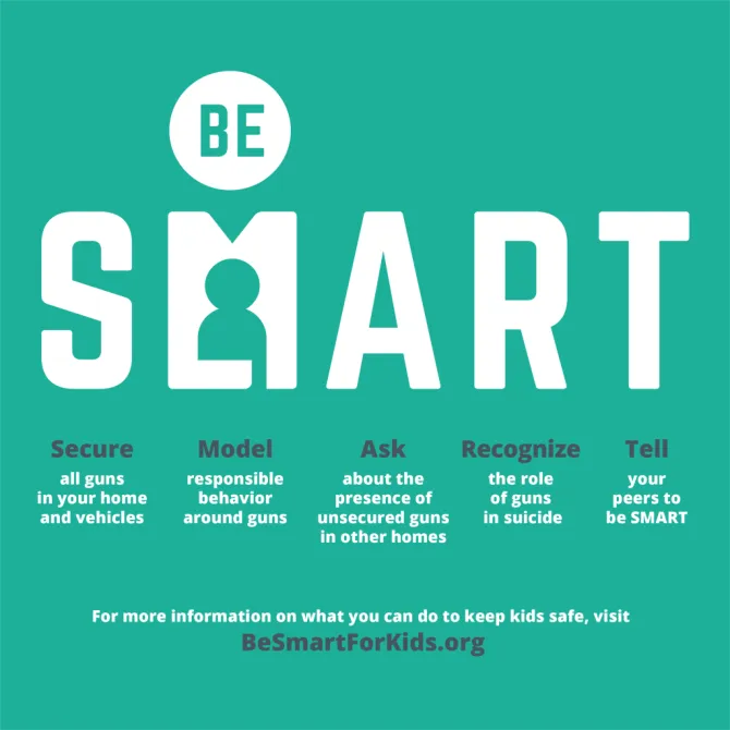 Be Smart acronym for secure gun storage