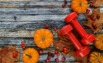 Dumbells and pumpkins